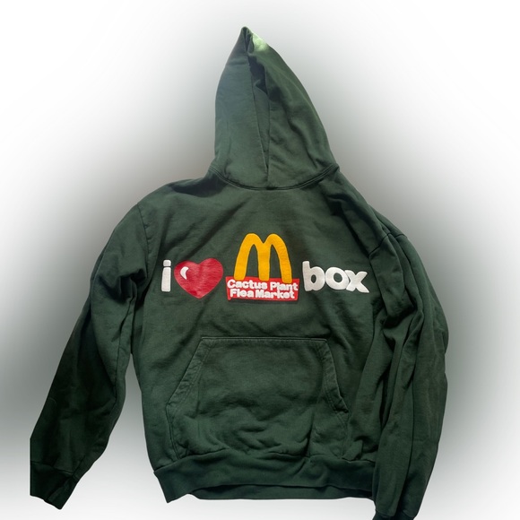 Cactus Plant Flea Market “We Love 2 C U” Dark Green Hoodie Collab - Picture 2 of 4